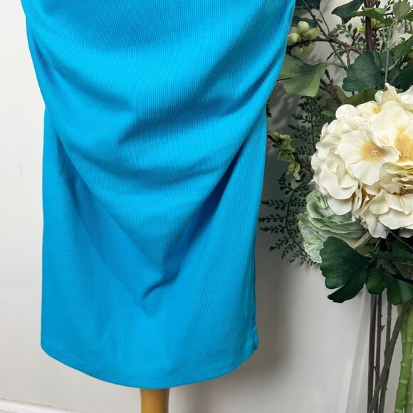 A New Day Bright Blue Ribbed Midi Dress | Medium | New with Tags - Picture 3 of 11
